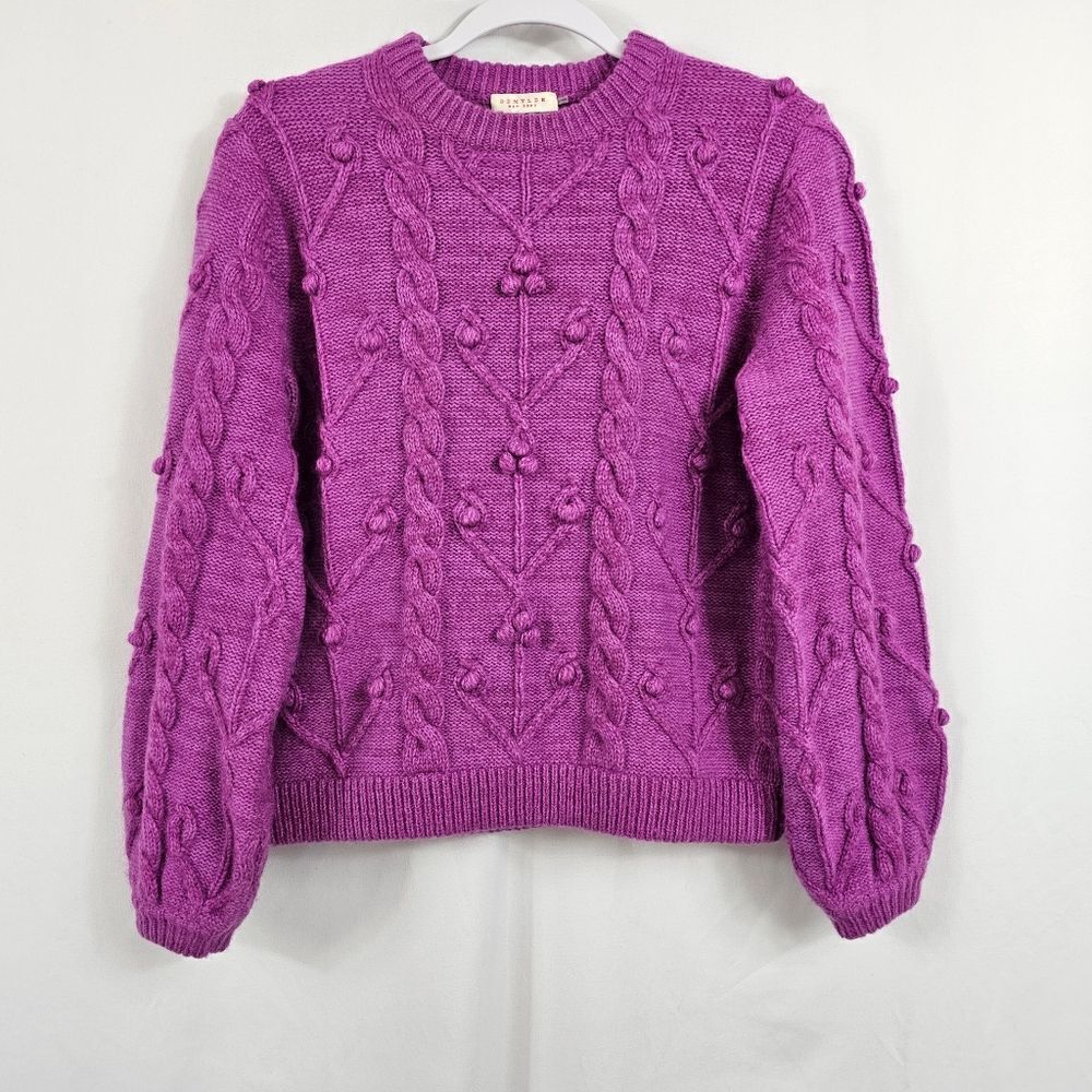 Demylee New York Wool Blend Bobble Sweater in Purple